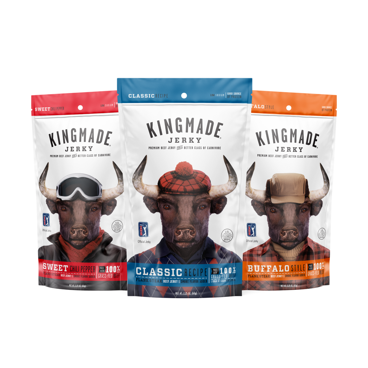 Assorted Flavor 12 Pack Premium Beef Jerky Kingmade Jerky